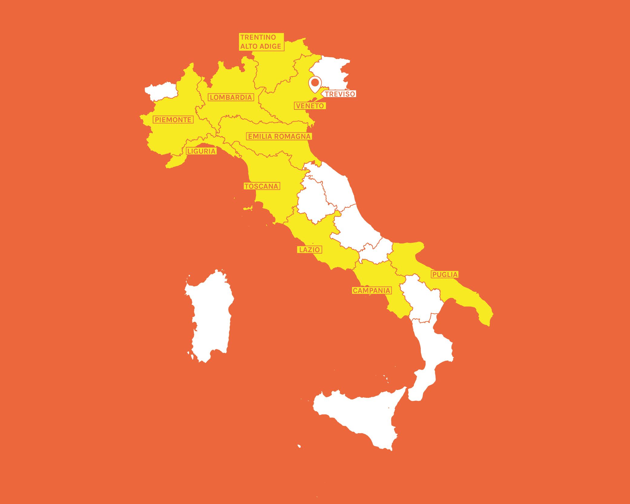 Mappa che mostra dove si trova Informatici Senza Frontiere in Italia